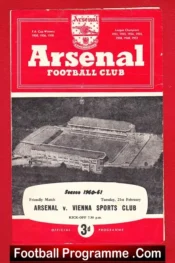 Arsenal v Vienna Sports Club 1961 – Friendly Match