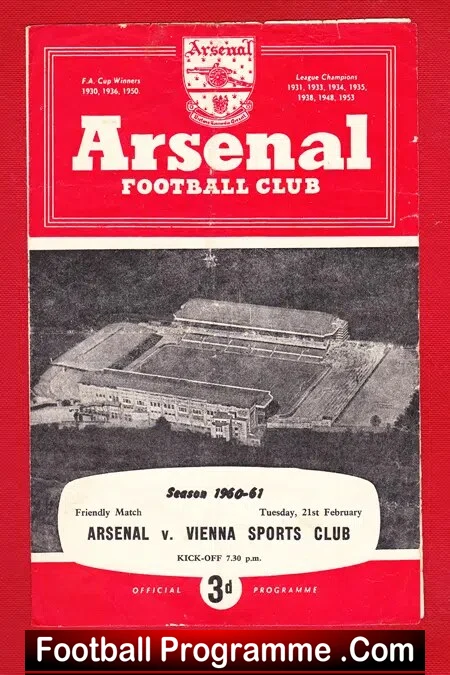 Arsenal v Vienna Sports Club 1961 - Friendly Match - Image 2