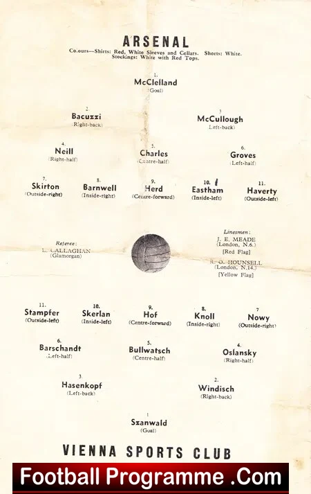 Arsenal v Vienna Sports Club 1961 - Friendly Match - Image 3