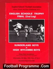 Sunderland v High Wycombe 1981 – Schoolboys Trophy Cup Final