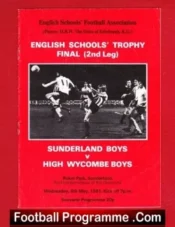 Sunderland v High Wycombe 1981 – Schoolboys Trophy Cup Final