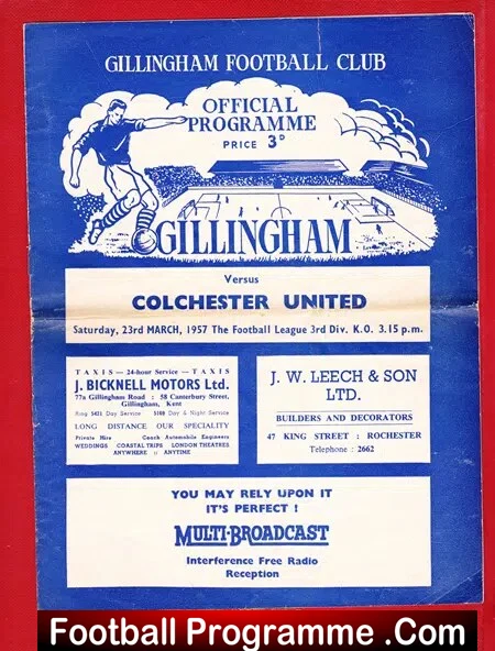 Gillingham v Colchester United 1957 - Image 2