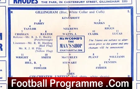 Gillingham v Colchester United 1957 - Image 3