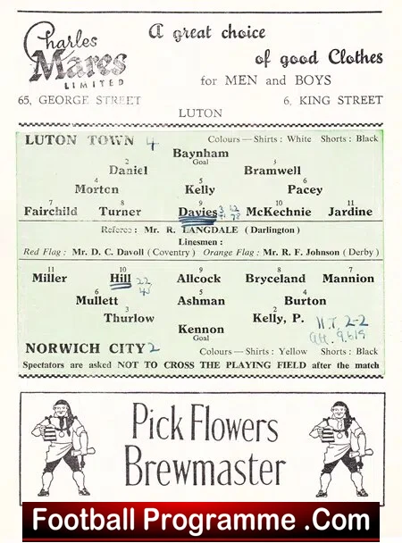 Luton Town v Norwich City 1963 - Image 3