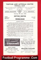 Sutton United v Wimbledon 1961 – Senior Cup Semi Final – Tooting