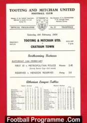 Tooting Mitcham v Chatham Town 1954 – Friendly Match