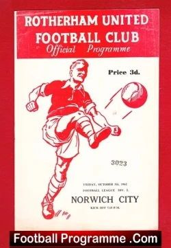 Rotherham United v Norwich City 1962 - football programme