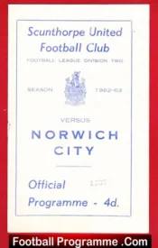 Scunthorpe United v Norwich City 1963