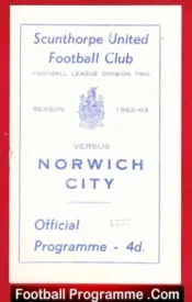Scunthorpe United v Norwich City 1963