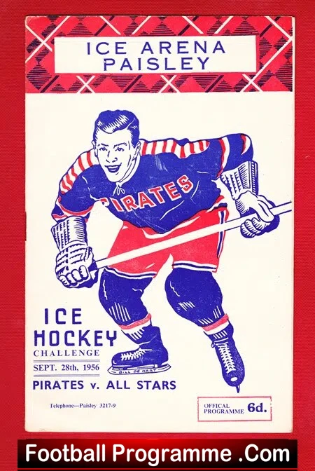 Paisley Pirates Ice Hockey v All Stars 1956 - Scotland - Image 2