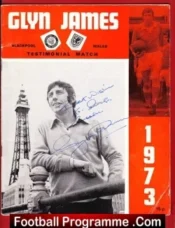 Glynn James Testimonial Benefit Match Blackpool 1973 Signed