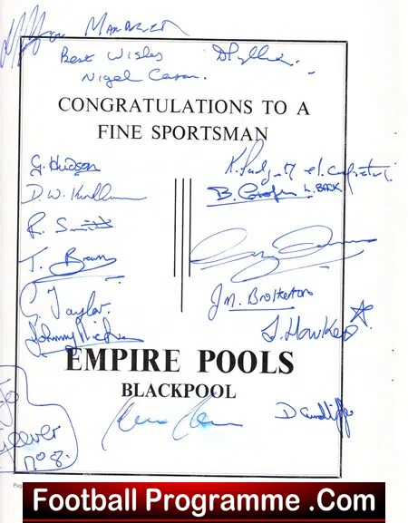 Glynn James Testimonial Benefit Match Blackpool 1973 Signed - Image 3