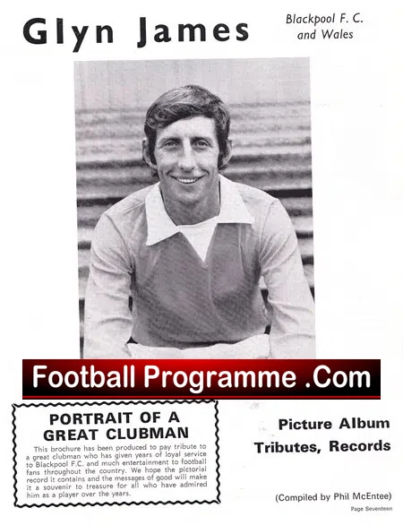 Glynn James Testimonial Benefit Match Blackpool 1973 Signed - Image 5
