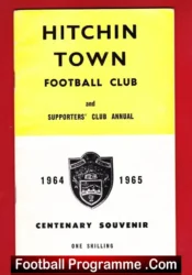 Hitchin Town Supporters Club Annual Handbook 1964 – 1965