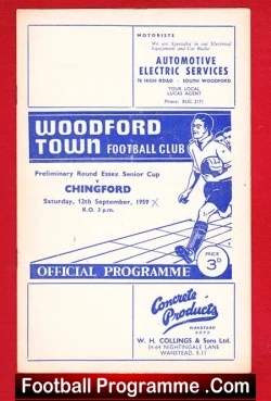 Woodford Town v Chingford Town 1959 - Essex Senior Cup