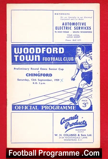 Woodford Town v Chingford Town 1959 - Essex Senior Cup - Image 2