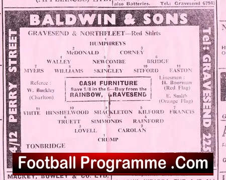 Gravesend Northfleet v Tonbridge 1963 - Kent Cup - Image 3