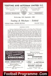Tooting Mitcham v Enfield 1963 – Isthmian League