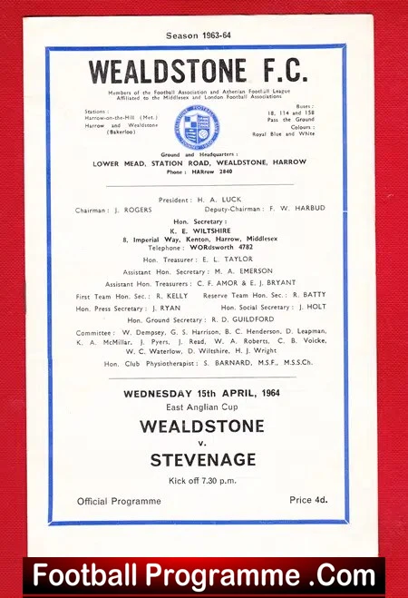 Wealdstone v Stevenage 1964 - Image 2