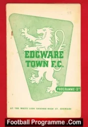 Edgware Town v Cydch United 1956 – Friendly Match