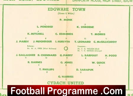 Edgware Town v Cydch United 1956 - Friendly Match - Image 3