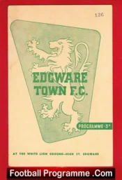 Edgware Town v Erith Belvedere 1955