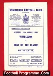 Wimbledon v Rest Of The League 1963 – Representative Match