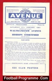 Walthamstow Avenue v Bishops Stortford 1961 Old football Programmes