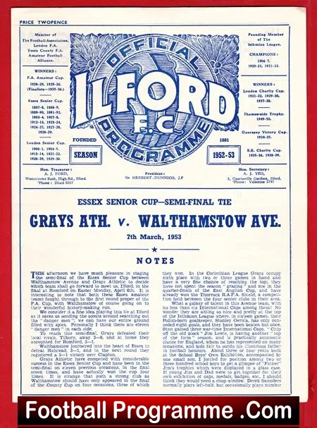 Ilford v Walthamstow Avenue 1953 - Senior Cup Semi Final - Image 2