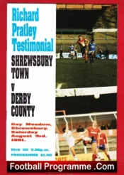 Richard Pratley Testimonial Benefit Match Shrewsbury 1991 Signed