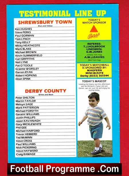 Richard Pratley Testimonial Benefit Match Shrewsbury 1991 Signed - Image 4