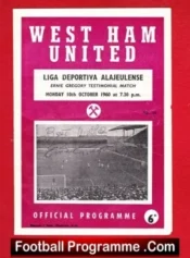 Ernie Gregory Testimonial Benefit Match West Ham 1960 Signed