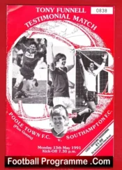 Tony Funnell Testimonial Benefit Match Poole Town 1991 – Signed