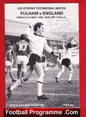 Les Strong Testimonial Benefit Match Fulham 1982 – Signed