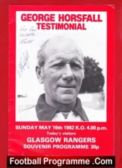 George Horsfall Testimonial Benefit Match Southampton 82 Signed
