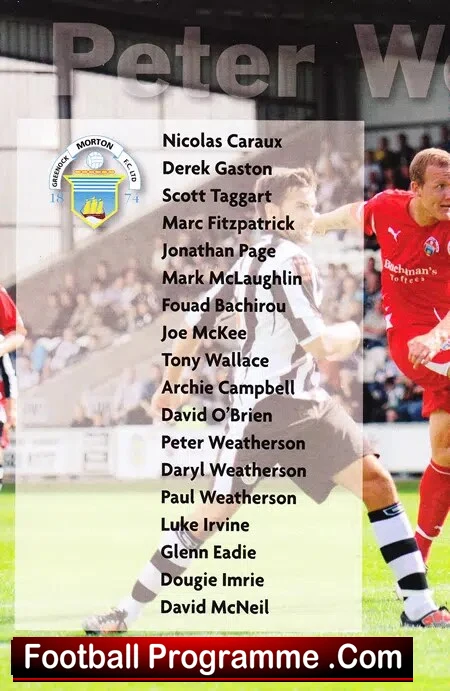Peter Weatherson Testimonial Benefit Match Greenock Morton 2013 Signed - Image 3