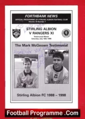 Mark McGeown Testimonial Benefit Match Stirling Albion 98 Signed