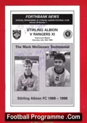 Mark McGeown Testimonial Benefit Match Stirling Albion 98 Signed