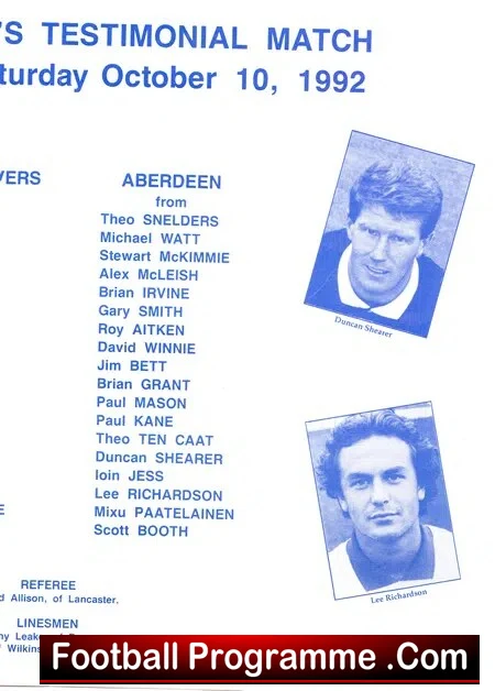 Terry Gennoe Testimonial Benefit Match Blackburn R 1992 Signed - Image 4