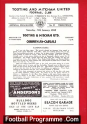 Tooting Mitcham v Corinthian Casuals 1960 – Amateur Cup