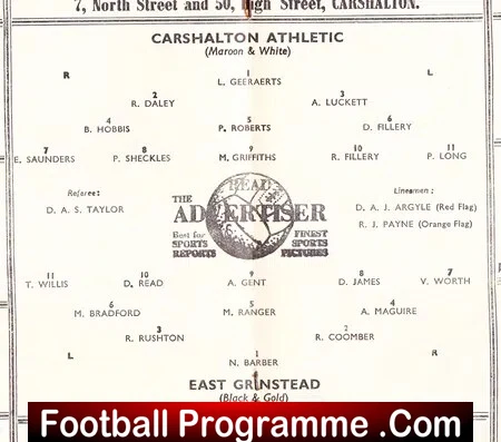 Carshalton Athletic v East Grinstead 1961 - Amateur Cup - Image 3