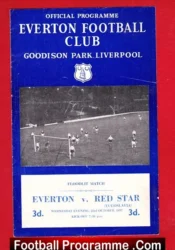 Everton v Red Star 1957 – Yugoslavia Football Team