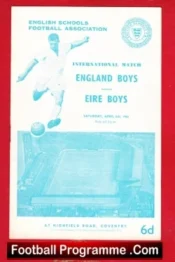 England v Ireland 1961 – Boys International Coventry City