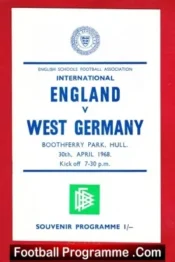 England v Germany 1968 – Schoolboys International at Hull