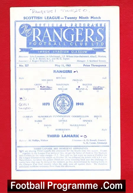 Glasgow Rangers v Third Lanark 1963 - Image 2