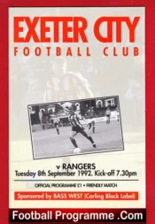 Exeter City v Glasgow Rangers 1992 – Friendly Match