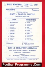 Bury v Partick Thistle 1968 – Friendly Match Gigg Lane