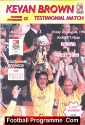 Kevan Brown Testimonial Benefit Match Woking 1998 – Signed