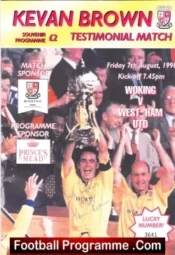Kevan Brown Testimonial Benefit Match Woking 1998 – Signed