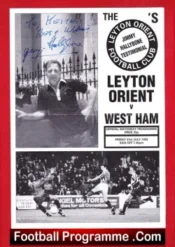 Jimmy Hallybone Testimonial Benefit Leyton Orient 1992 Signed